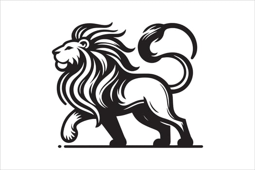 Lion Outline Design Coloring Page Style vector