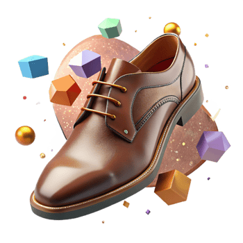 impressive minimalist Dark Brown Leather Shoe with Transparent Background authentic png