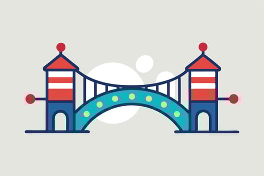 Cute Cartoon Tower Bridge Illustration vector
