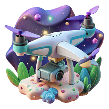 magnificent abstract Drone with Thermal Camera Monitoring Wildlife Night Scene Isolated detailed png