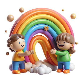 dramatic creative Children Drawing Rainbow Hopeful Symbol Cutout professional png
