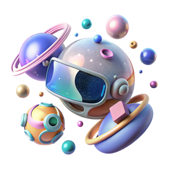 elegant vintage Exploring Outer Space in Vr Transparent detailed png