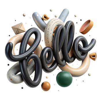 impressive vintage Brush Script Font Word Hello Cutout Black Ink authentic png