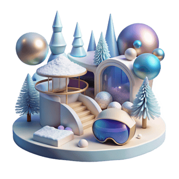 vibrant minimalist Exploring a Winter Wonderland in Vr Transparent original png