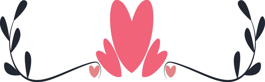 Romantic Divider Element Isolated on White Background vector