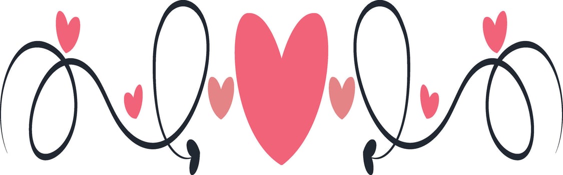 Romantic Divider Element in Flat Design vector
