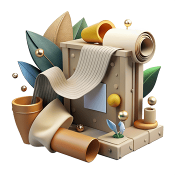 vibrant modern Conserving Artifacts Museum Display with Documents Cutout genuine png