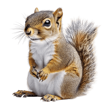 Closeup of an Adorable Fluffy Squirrel in its Natural Habitat png