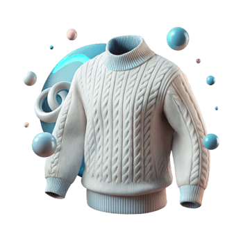 dramatic vintage Arctic White Icelandic Lopapeysa Sweater with Circular Pattern Cutout Element exclusive png
