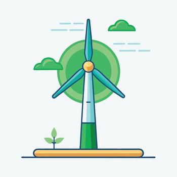 Flat Illustration Of A Wind Turbine vector