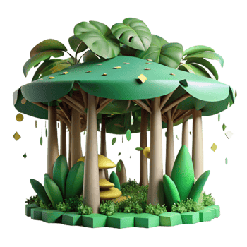 magnificent creative Blurred Rainforest Canopy Cutout with Green Hues high quality png