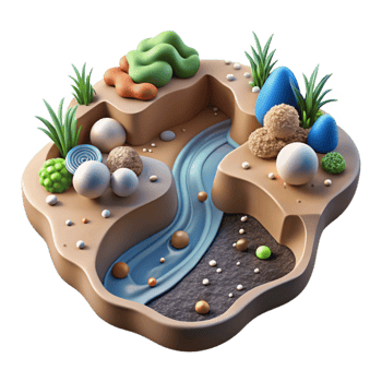 dramatic classic Contaminated Water with Agricultural Runoff Top View Cutout authentic png