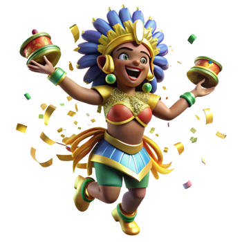 serene creative Brazilian Samba Dancer Carnival Costume Isolated Element exclusive png
