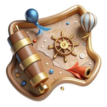 beautiful minimalist Antique Map with Compass Rose Transparent Background png
