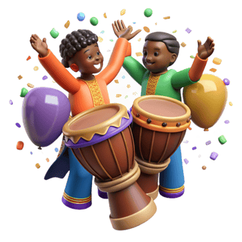 extraordinary abstract African Djembe Drum Circle Players Transparent Background professional png