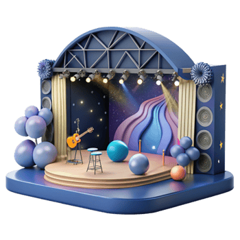 magnificent minimalist Concert Stage Spotlit Cutout with Dark Background genuine png