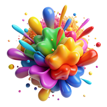elegant rustic Bright Holi Colors Explosion Cutout Isolated high quality png