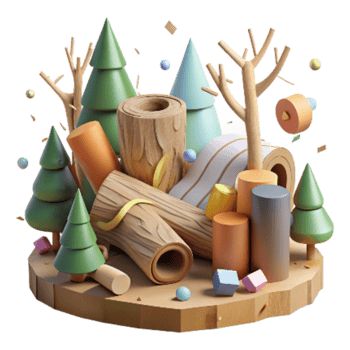 elegant vintage Deforestation Scene with Cut Down Trees Cutout high resolution png