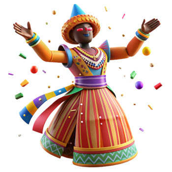 dramatic rustic African Dance Costume Vibrant Colors and Patterns high quality png