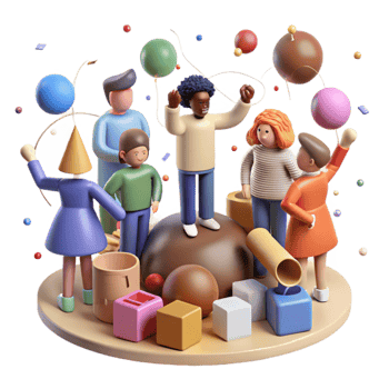 serene abstract Community Sharing Resources Diverse Group Isolated authentic png