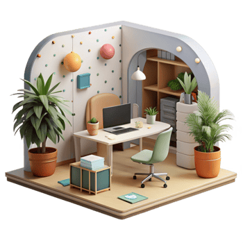 dramatic traditional Eco Friendly Office Space Interior Cutout original png