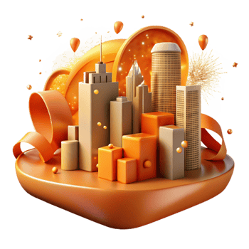 serene classic City Skyline at Night with Stars Cutout high resolution png
