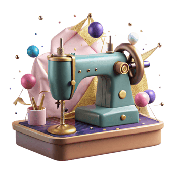 dramatic artistic Antique Sewing Machine Cutout Isolated with Side View premium png