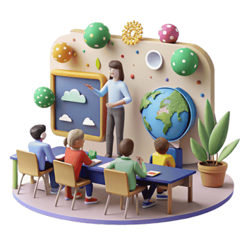elegant modern Classroom with Students Learning About Sustainability Cutout high resolution png