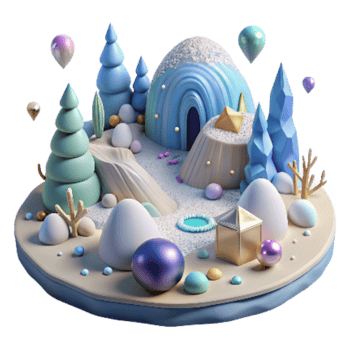 vibrant artistic Arctic Tundra Landscape Cutout high quality png