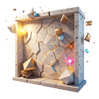 impressive minimalist Cracked Wall with Light Shining Through with Transparent Background detailed png
