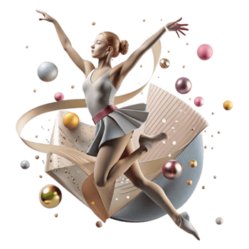 vibrant contemporary Ballet Dancer Poised Graceful Posture Transparent Background exclusive png