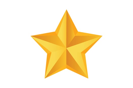 Flat Golden Gradient Star Icon, golden gradient star icon, shiny gold star icon, premium golden star vector