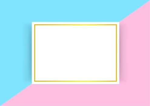 certificate template with gold frame on pibk blue background vector
