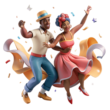impressive creative Cuban Salsa Dancers in Motion Cutout high resolution png