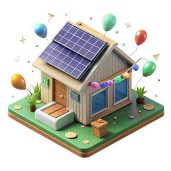 serene traditional Eco Friendly House with Solar Panels Cutout high quality png