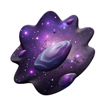 elegant contemporary Galaxy Silhouette Cutout with Dark Outline png