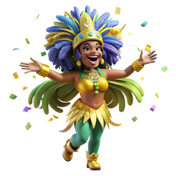 stunning abstract Brazilian Samba Dancer Carnival Costume Isolated Element exclusive png
