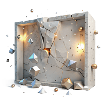 dramatic modern Cracked Wall with Light Shining Through with Transparent Background premium png