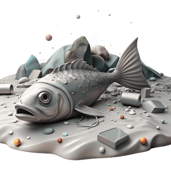 extraordinary artistic Dead Fish on Polluted Beach Cutout Environmental Disaster detailed png