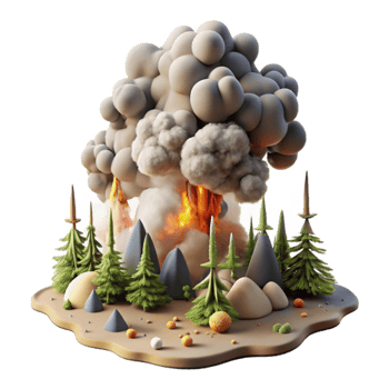 dramatic rustic Forest Fire Smoke Billowing Transparent Cutout authentic png