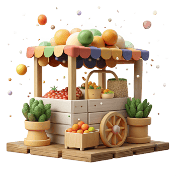 wonderful modern Farmers Market Display Abundant Produce Transparent Background exclusive png