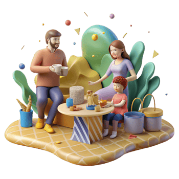 dramatic rustic Family Picnicking in Park Cutout png