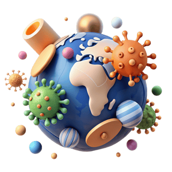 beautiful modern Global Pandemic Illustration Cutout premium png