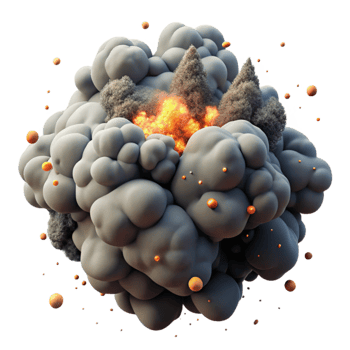 serene artistic Forest Fire Smoke Cloud Isolated with Dark Grey detailed png