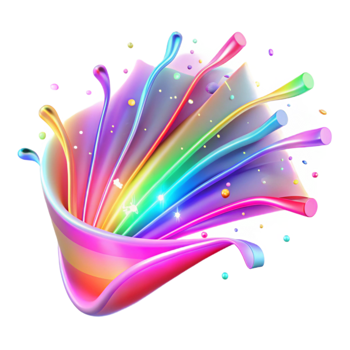 wonderful artistic Bright Neon Light Streaks Cutout Transparent Background png