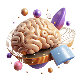 magnificent artistic Floating Brain with Binary Code Overlay Cutout exclusive png