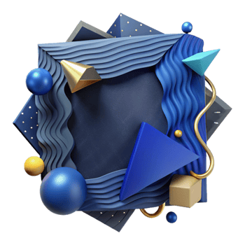 vibrant contemporary Dark Blue Geometric Border Cutout png