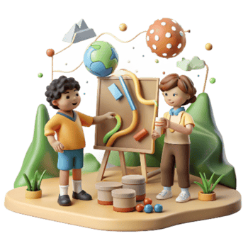 serene minimalist Children Learning About Nature Isolated Cutout genuine png