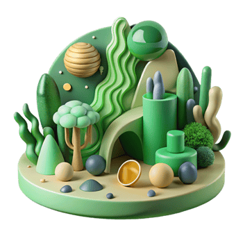 serene minimalist Ecosystem Health Illustration Green Hues Cutout high resolution png