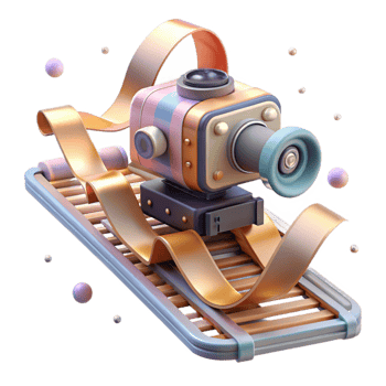 impressive modern Camera Dolly on Tracks Isolated premium png